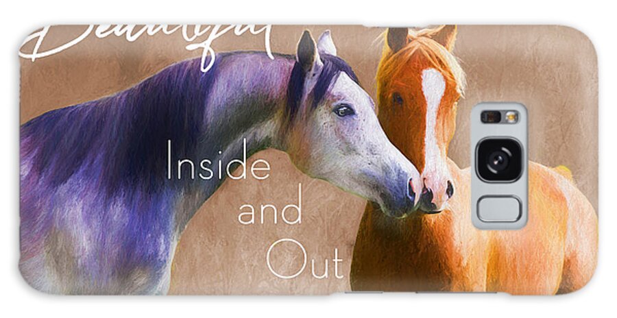Horses Galaxy Case featuring the digital art Beautiful Loving Horses by Steve Ladner