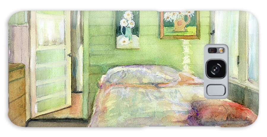 Cabin Bedroom Galaxy Case featuring the painting Bemidji cabin by Rebecca Matthews