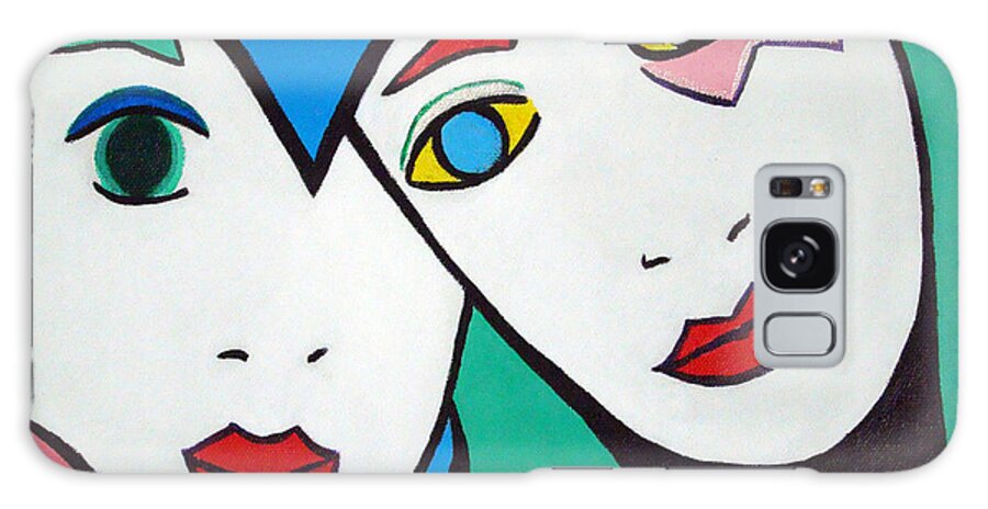 Pop-art Galaxy Case featuring the painting Best Friends by Silvana Abel
