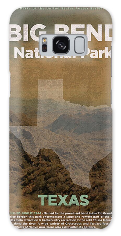 Big Bend Galaxy Case featuring the mixed media Big Bend National Park in Texas Travel Poster Series of National Parks Number 04 by Design Turnpike