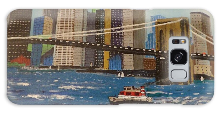  Galaxy Case featuring the painting Big City Bridge by Patrick Grills