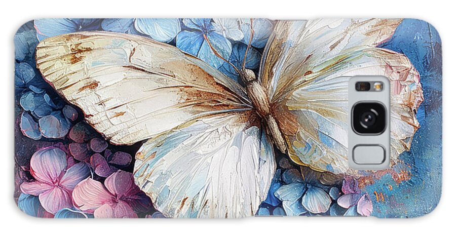 Butterfly Galaxy Case featuring the painting Big White Butterfly by Tina LeCour