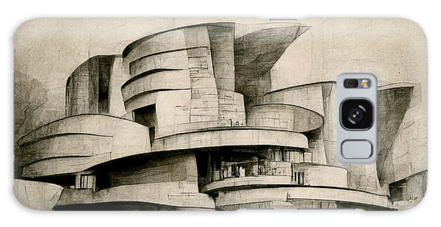 Bilbao Guggenheim Pencil Drawing Style Of Frank 406350d6 8b51 4d69 A8df E5eef975db99 By Asar Studios Decorative Galaxy Case featuring the painting Bilbao Guggenheim pencil drawing style of Frank 406350d6 8b51 4d69 a8df e5eef975db99 by A by Celestial Images