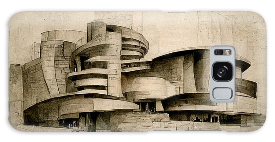Bilbao Guggenheim Pencil Drawing Style Of Frank 915927d8 4458 409a B7b8 0b0c96b342c4 By Asar Studios Decorative Galaxy Case featuring the painting Bilbao Guggenheim pencil drawing style of Frank 915927d8 4458 409a b7b8 0b0c96b342c4 by A by Celestial Images