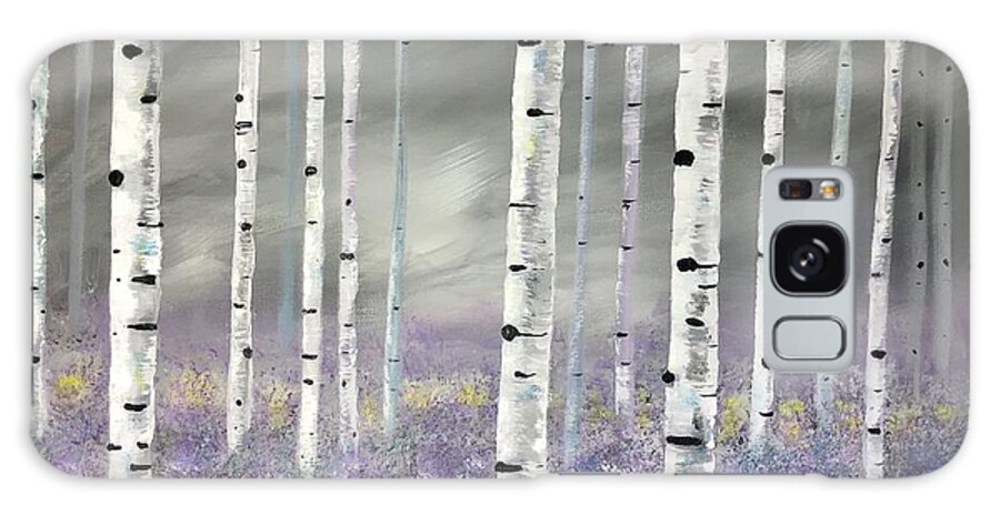 Birches Galaxy Case featuring the painting Birches in Spring by Stacey Zimmerman