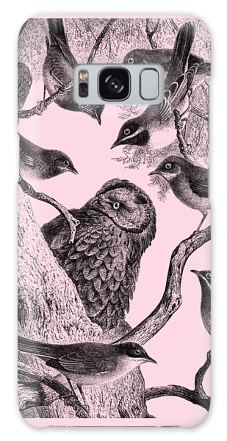 Birds Galaxy Case featuring the digital art Birds in a tree by Madame Memento
