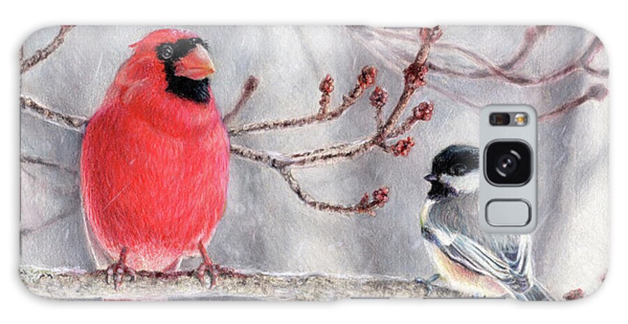Cardinal Galaxy Case featuring the drawing Birds of a Feather by Shana Rowe Jackson