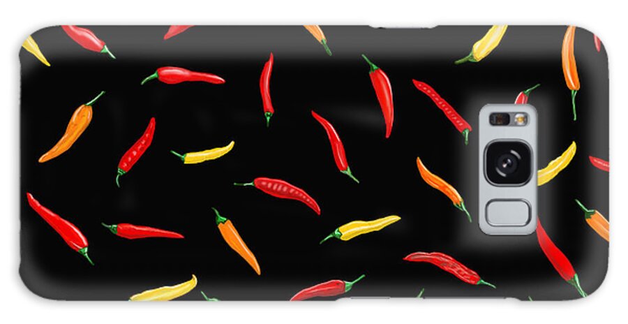 Peppers Galaxy Case featuring the painting Black Pepper by Judy Cuddehe