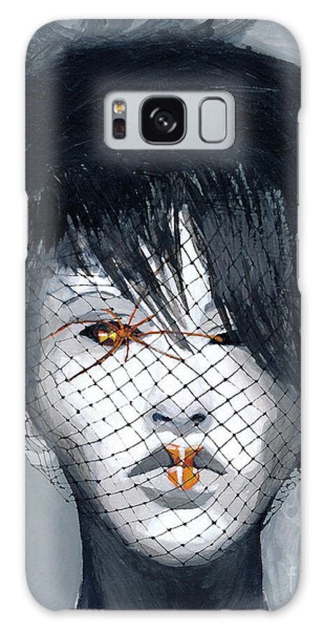 Denise Galaxy Case featuring the painting Black Widow by Denise Deiloh