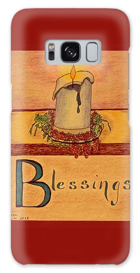 Blessings Galaxy Case featuring the drawing Blessings by Karen Nice-Webb