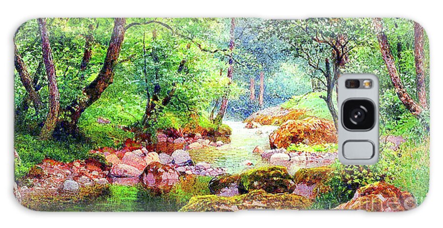 Landscape Galaxy Case featuring the painting Blissful Stream by Jane Small