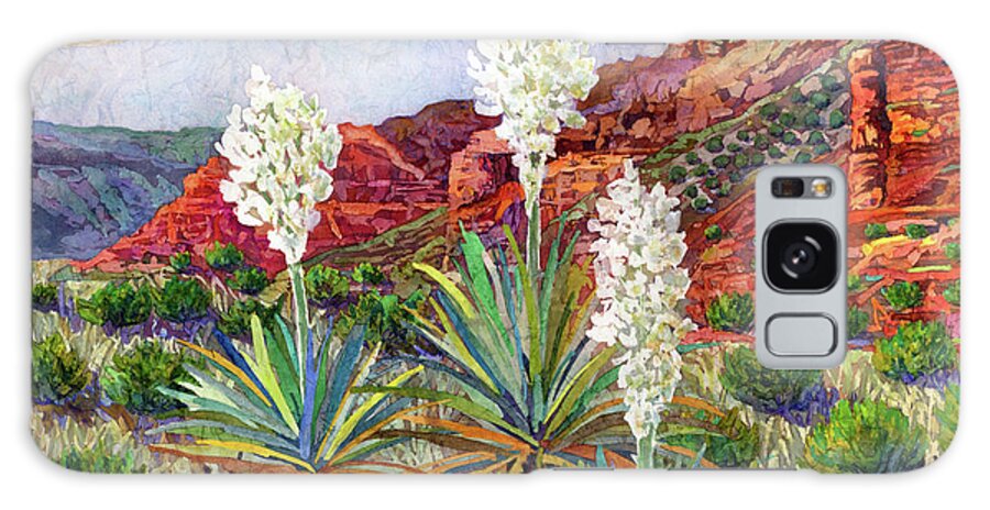 Yucca Galaxy Case featuring the painting Blooming Yucca - White Blossoms by Hailey E Herrera