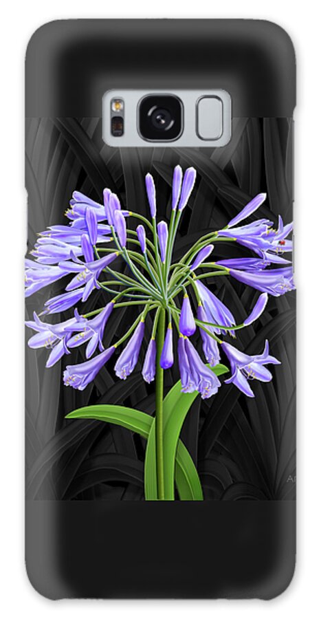 Agapanthus Galaxy Case featuring the painting Blue Agapanthus by David Arrigoni