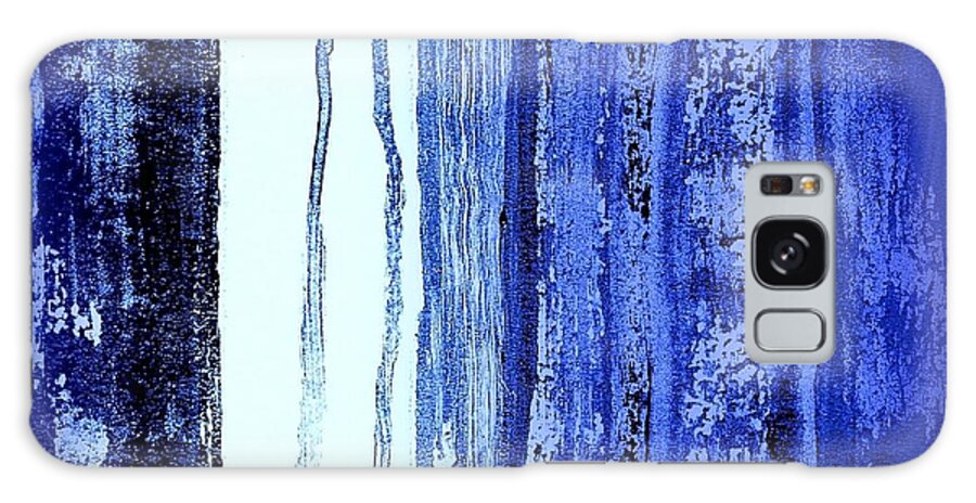 Rainy Galaxy Case featuring the painting Blue and White Rainy Day by VIVA Anderson