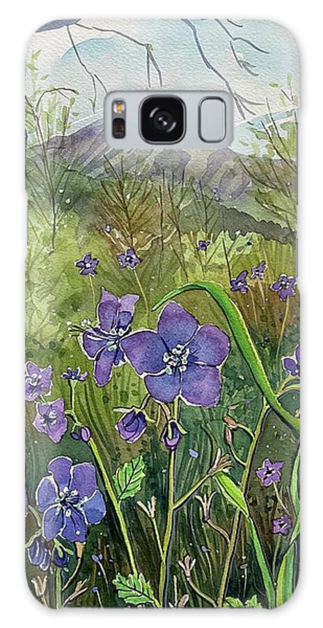 Bright Galaxy Case featuring the painting Blue Bell Spring by Luisa Millicent