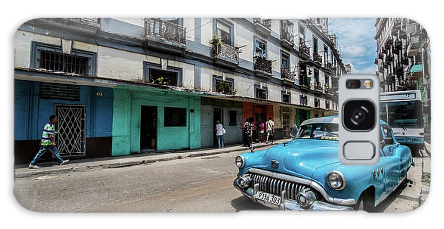 Cuba Galaxy Case featuring the photograph Blue Car in the street. Havana. Cuba by Lie Yim