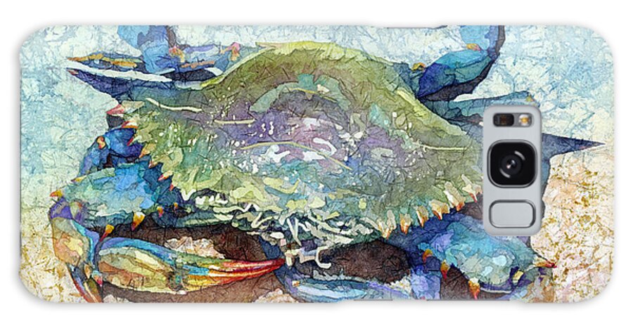 Crab Galaxy Case featuring the painting Blue Crab-pastel colors by Hailey E Herrera