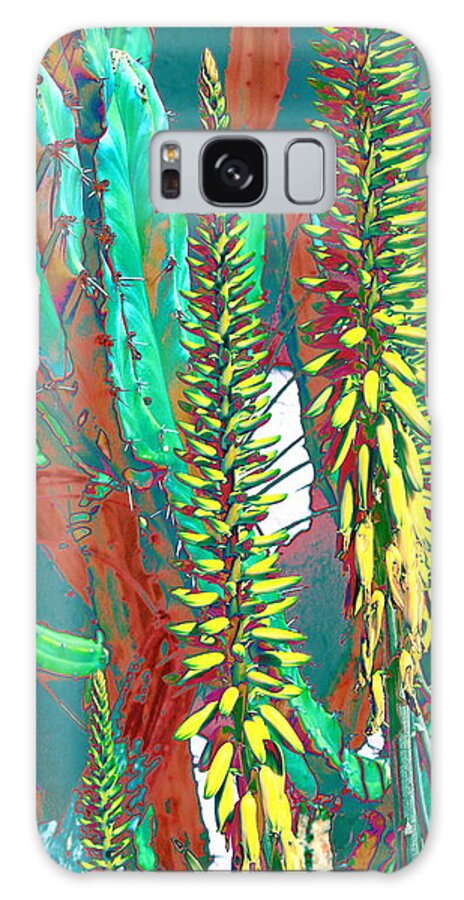 Cactus Galaxy Case featuring the photograph Blue Flame cactus with aloes by M Diane Bonaparte