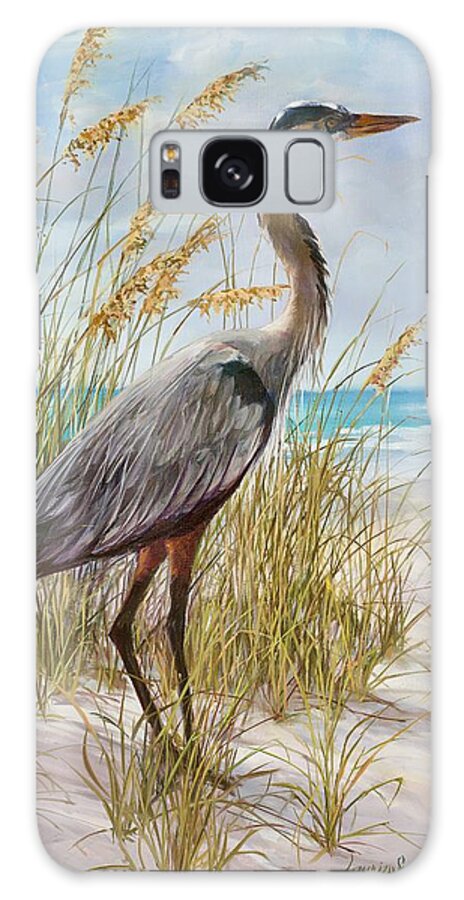 Blue Heron Galaxy Case featuring the painting Blue Heron II by Laurie Snow Hein