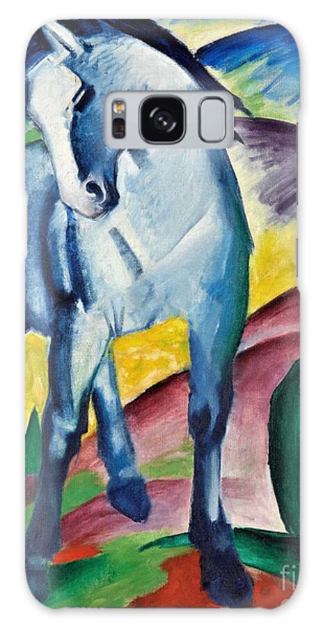 Uspd: Reproduction Galaxy Case featuring the painting Blue horse by Thea Recuerdo