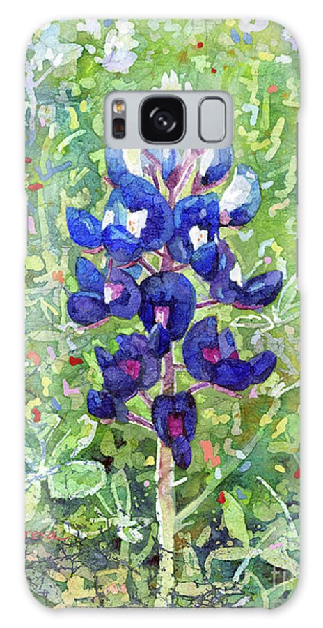 Bluebonnet Galaxy Case featuring the painting Blue in Bloom 2-pastel colors by Hailey E Herrera