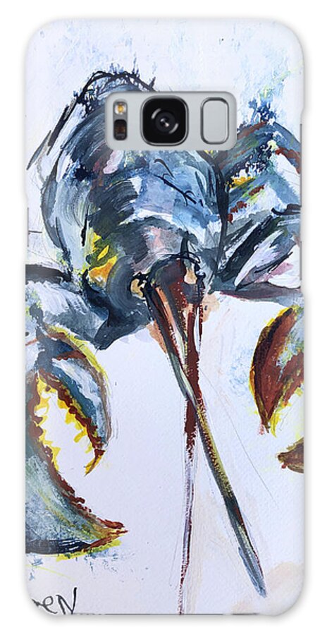 Contemporary Galaxy Case featuring the painting Blue Lobster by Sharon Sieben