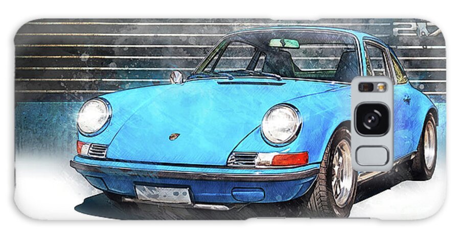 Blue Galaxy Case featuring the photograph Blue Porsche 911 by Stuart Row