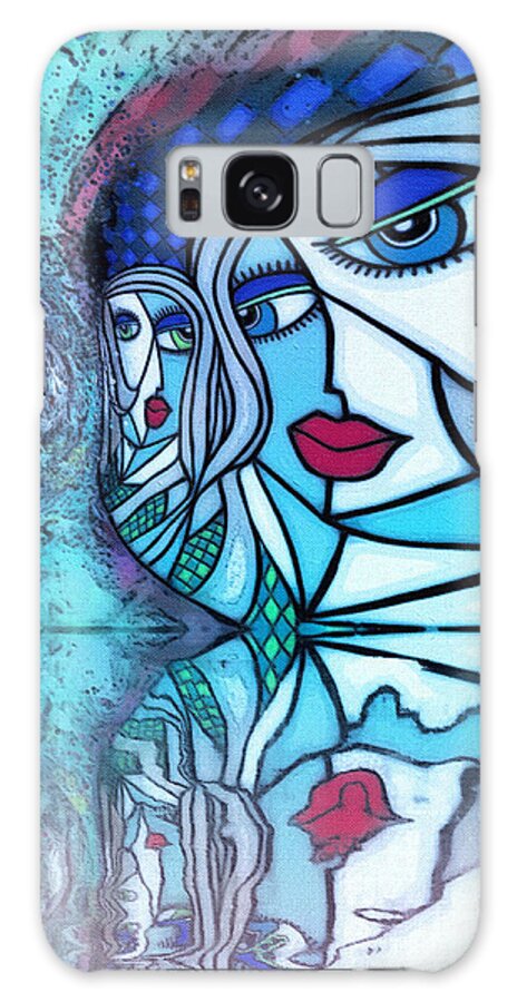 Painted Ladies Galaxy Case featuring the digital art Blue Reflections by Diana Rajala