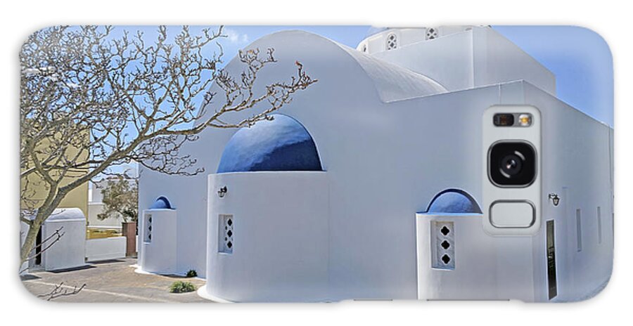 Santorini Galaxy Case featuring the photograph Blue roofs of Santorini by Yvonne Jasinski