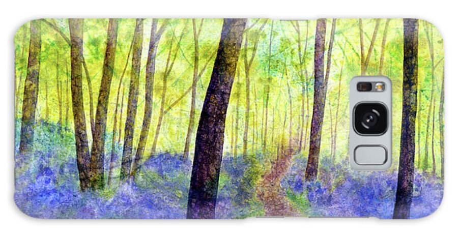 Bluebell Galaxy Case featuring the painting Bluebell Wood-pastel colors by Hailey E Herrera