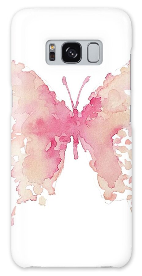 Face Mask Galaxy Case featuring the painting Blush Butterfly by Liana Yarckin