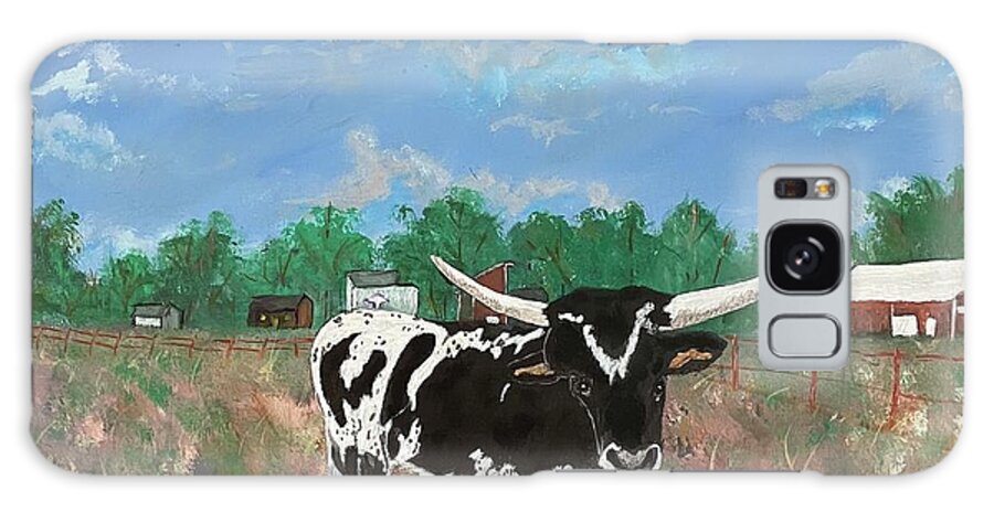Bull Galaxy Case featuring the painting Bodacious the Bull by Jim Saltis