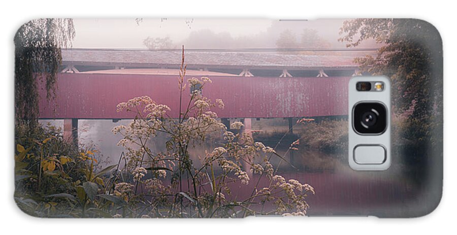 Bogert Galaxy Case featuring the photograph Bogert Bridge Over A Misty Little Lehigh Creek by Jason Fink