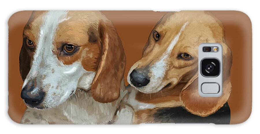 Animal Galaxy Case featuring the mixed media Bonnie and Clyde by Judy Cuddehe