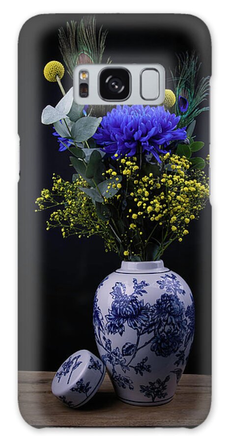 Stillife With Flowers Galaxy Case featuring the digital art Bouquet in the color of Vermeer by Marjolein Van Middelkoop