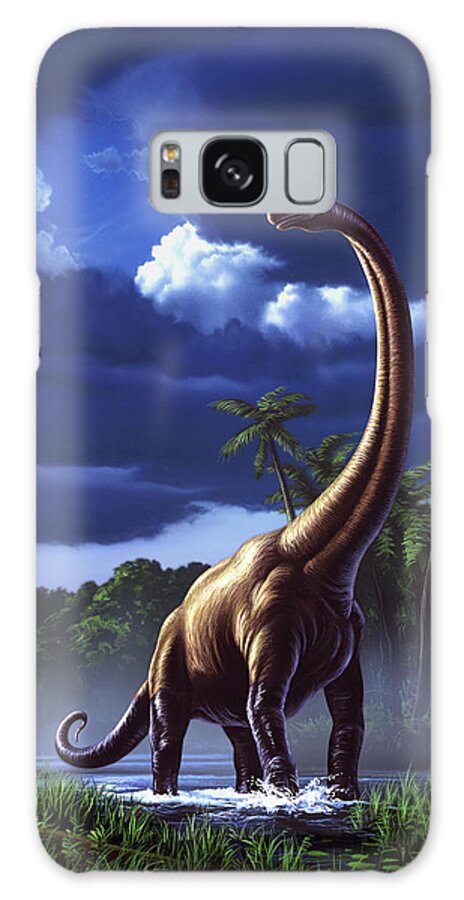 Brachiosaurus Galaxy Case featuring the painting Brachiosaurus by Jerry LoFaro