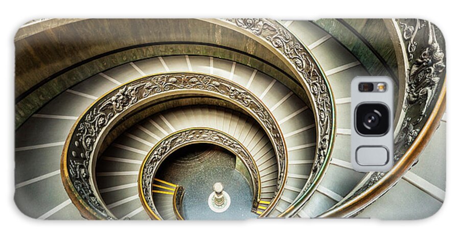 Bramante Staircase Galaxy Case featuring the photograph Bramante Spiral Staircase Vatican City by Neale And Judith Clark