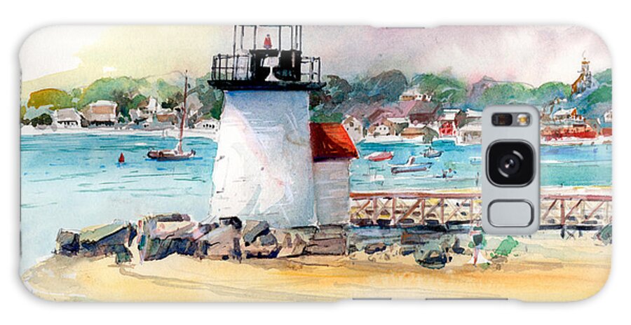Nantucket Galaxy Case featuring the painting Brant Point Light by P Anthony Visco