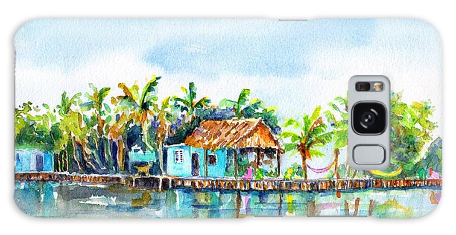 Belize Galaxy Case featuring the painting Bread and Butter Caye Belize by Carlin Blahnik CarlinArtWatercolor