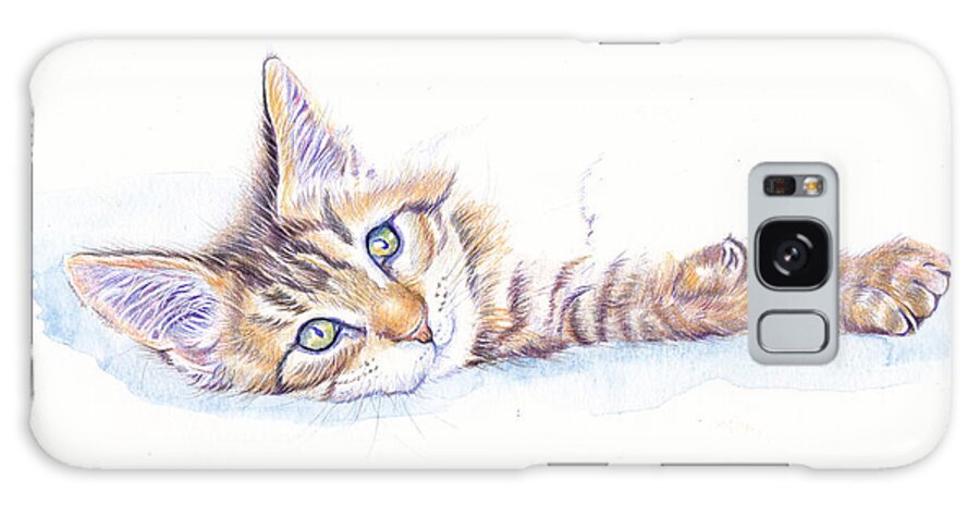 Kitten Galaxy Case featuring the painting Bright Eyes - Tabby Kitten by Debra Hall