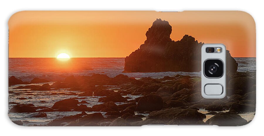Beach Galaxy Case featuring the photograph Bright Orange Sunset by Matthew DeGrushe