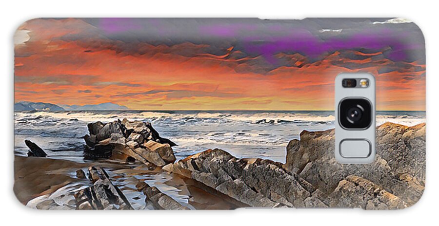 Sunset Galaxy Case featuring the digital art Bright Sky over Strata by Deb Nakano