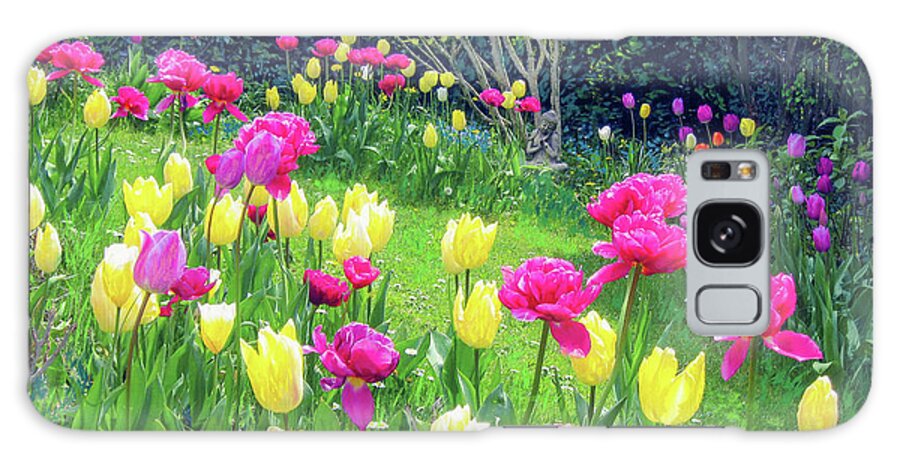 Landscape Galaxy Case featuring the painting Bright Spring Blessings by Jane Small