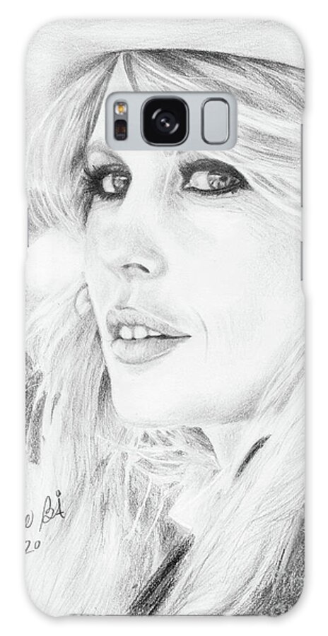 Brigitte Bardot Galaxy Case featuring the drawing Brigitte Bardot by Elaine Berger