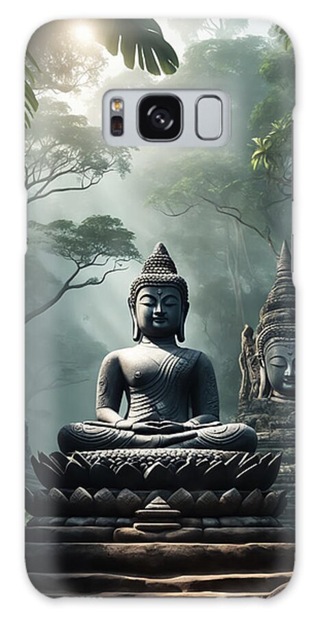 Tree Galaxy Case featuring the digital art Buddha Statues by Manjik Pictures