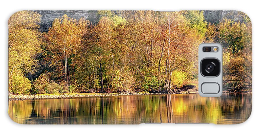 Autumn Landscape Galaxy Case featuring the photograph Buffalo River Reflections of Autumn Along Roark Bluff 1x1 by Gregory Ballos