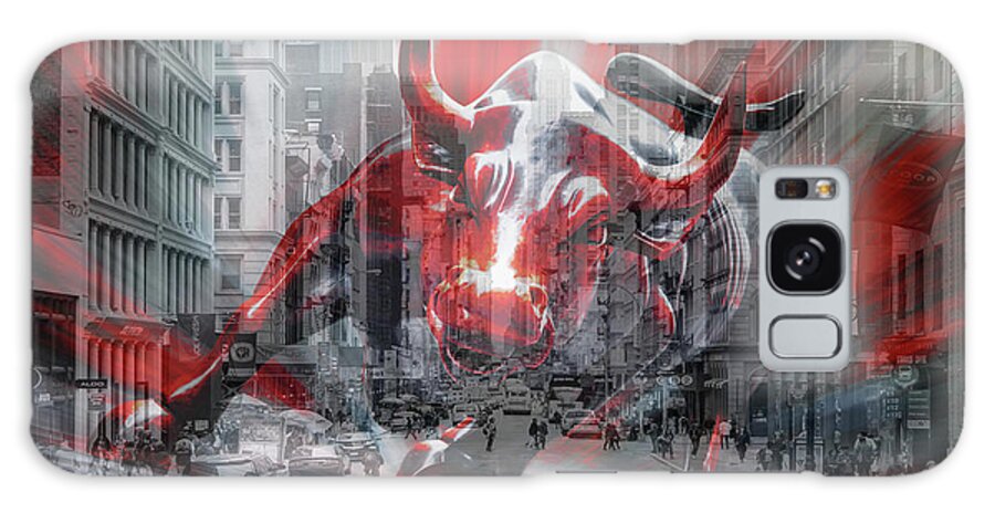 Bull Rush On Broadway Galaxy Case featuring the photograph Bull Rush On Broadway by Az Jackson