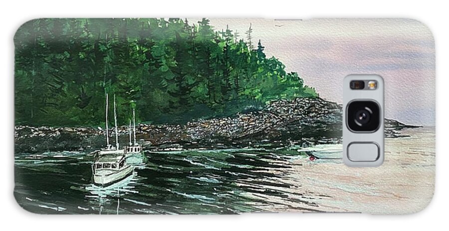 Acadia National Park Galaxy Case featuring the painting Bunker Harbor, Acadia Maine by Kellie Chasse