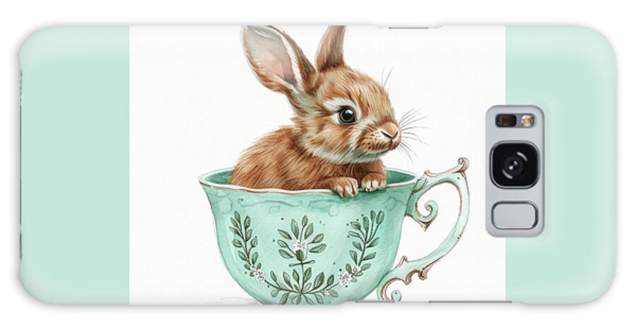 Bunny Galaxy Case featuring the painting Bunny In The Teacup by Tina LeCour