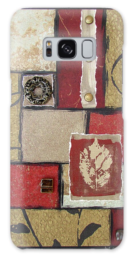 Mixed-media Galaxy Case featuring the mixed media Burnished Spaces by MaryJo Clark